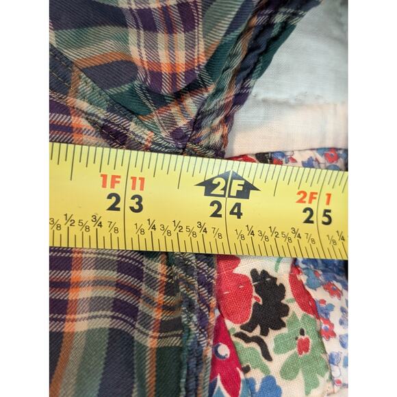 VTG Polo by Ralph Lauren Oversized Green Purple Plaid Elbow Patch Button Up Sz M - Picture 11 of 13